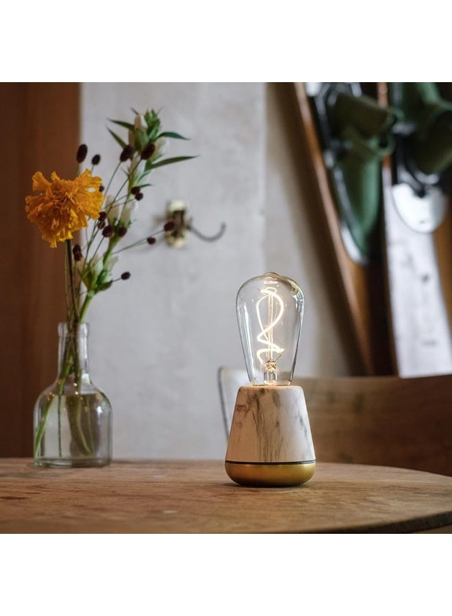 Humble One table lamp | Indoor and outdoor use | impact-resistant PET | Splash waterproof | 8.5 cm x 19.5 cm - White marble - Image 2